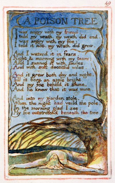 Ein Giftbaum: Platte 49 aus Songs of Innocence and of Experience (Kopie AA) ca. 1815-26 von William Blake